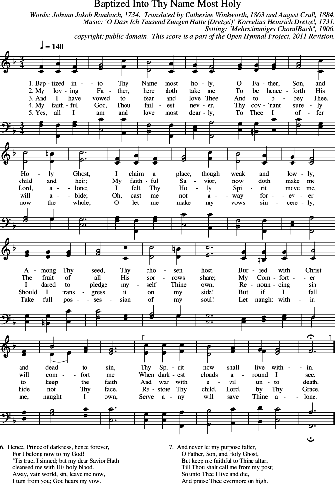 GIF Image of Baptized Into Your Name Most Holy-O Dass Ich Tausend Zungen Hatte Dretzel