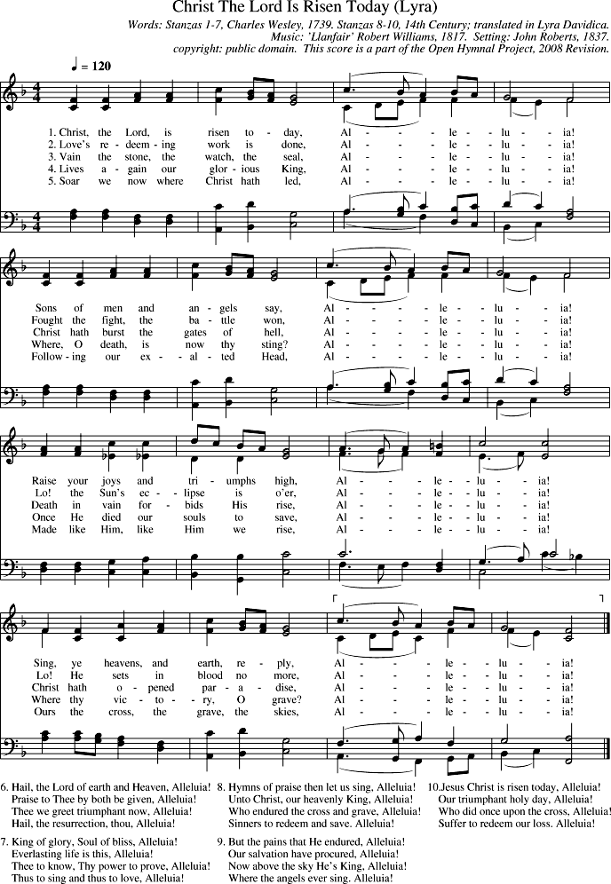 GIF Image of Christ The Lord Is Risen Today-Llanfair