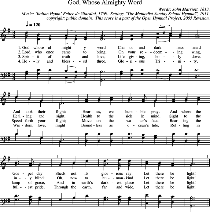 GIF Image of God Whose Almighty Word-Italian Hymn