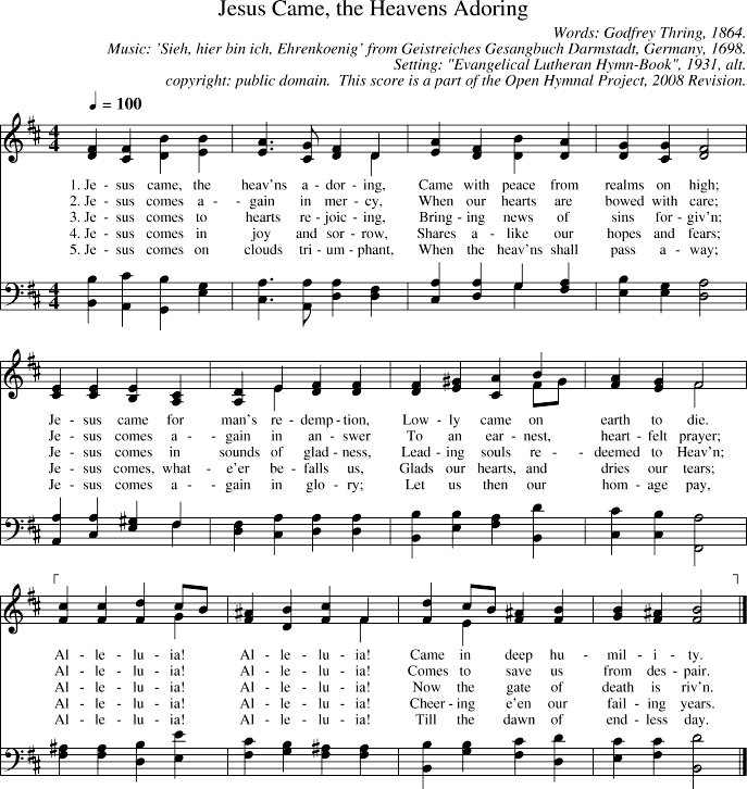 GIF Image of Jesus Came The Heavens Adoring-Sieh Hier Bin Ich Ehrenkoenig