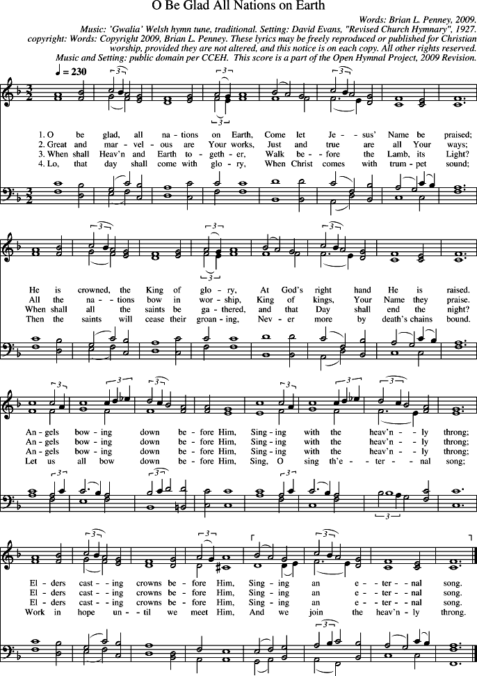 GIF Image of O Be Glad All Nations On Earth-Gwalia