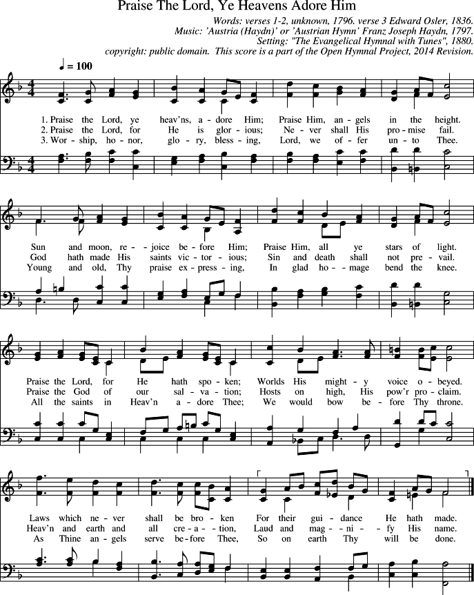 GIF Image of Praise The Lord Ye Heavens Adore Him-Austria Haydn-Austrian Hymn