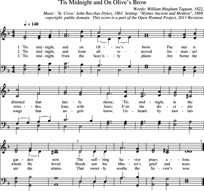 GIF Image of Tis Midnight And On Olives Brow-St Cross