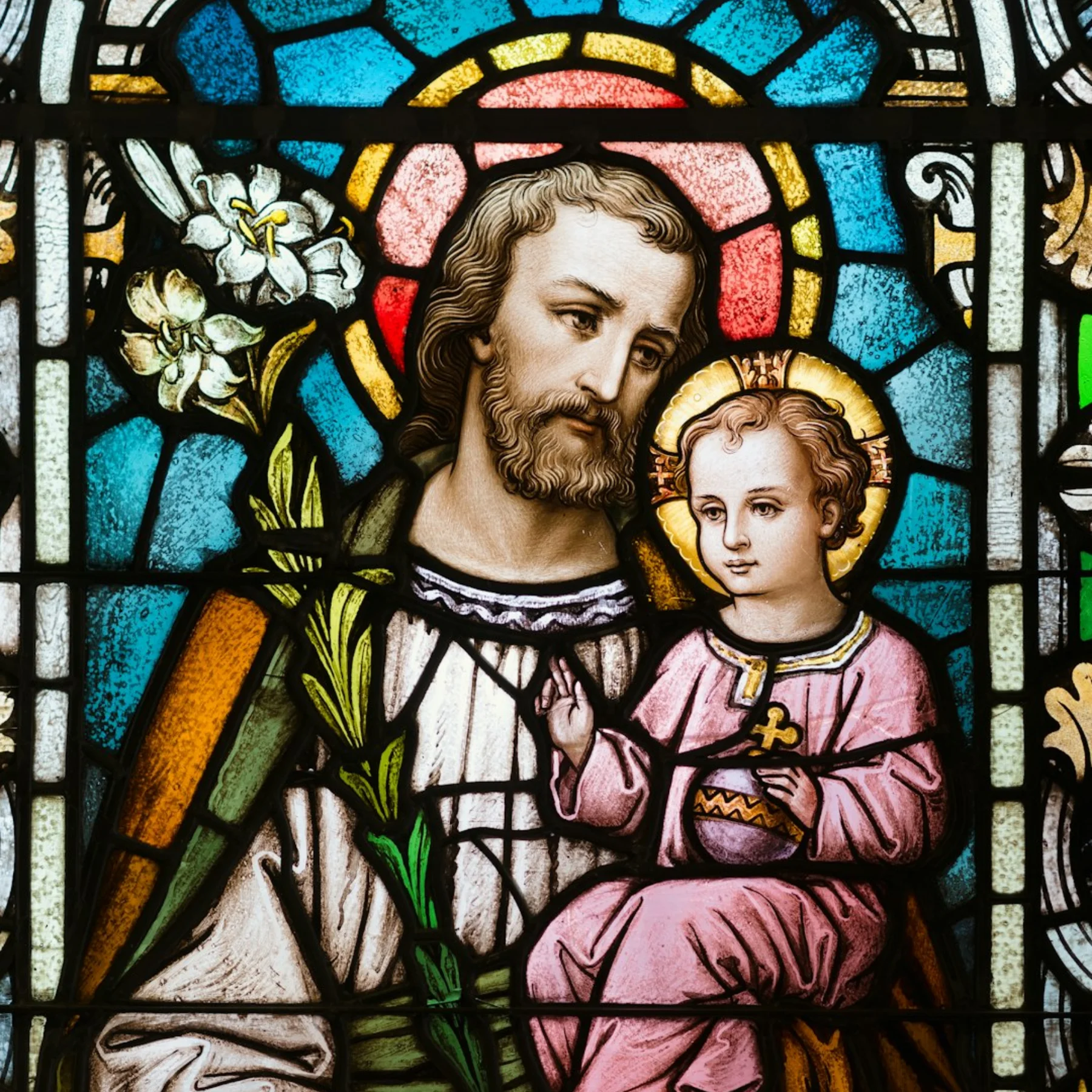 stained glass of jesus